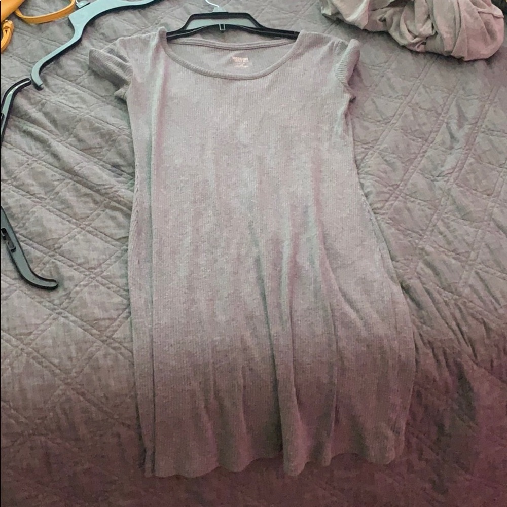 gray fitted mini dress